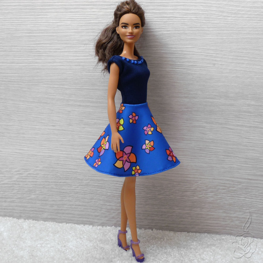 Modré šatičky pro Barbie
