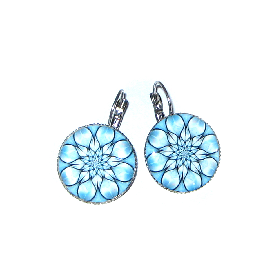 Náušnice...Modrá mandala pro klid v duši. 