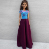 Dlouhé barevné šaty pro Barbie