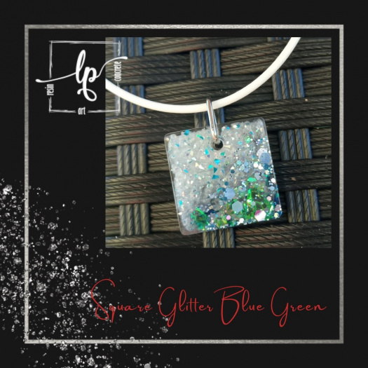 Square Glitter Blue Green