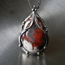 Náhrdelník Serllaid  (jaspis stříbrný)