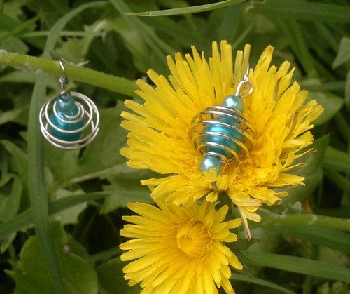 Tyrkysové spirály -náušnice