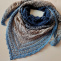 Šátek-pléd háčkovaný "V modrých tónech s béžovou" 