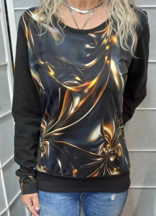 Tričko s dlouhým rukávem - zlatý vzor, velikost L ~ SLEVA ~