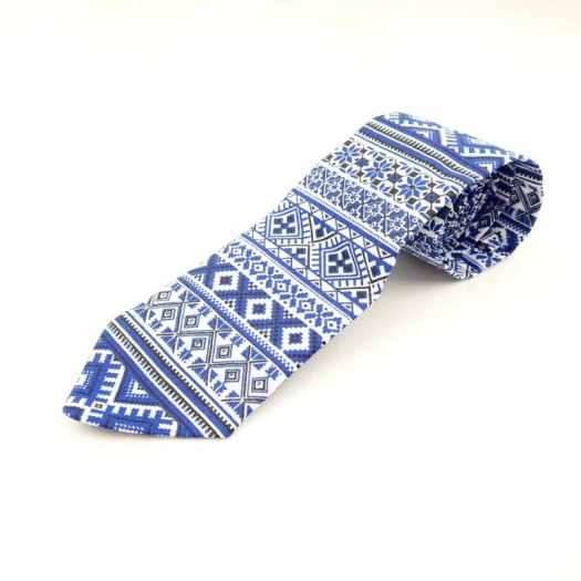 Folklórna Kravata slim fit modrá