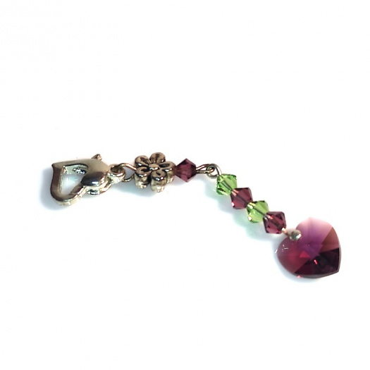 Swarovski srdíčko, karabinka na klíče