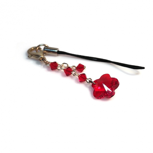 Přívěsek na mobil, klíče, Swarovski, květina