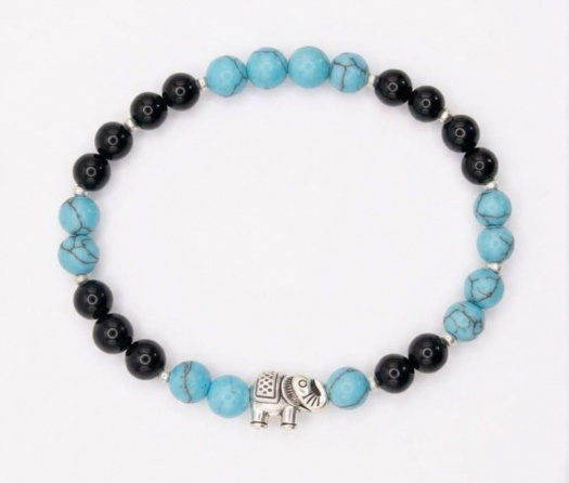 Náramek onyx, tyrkys SLON/ ELEPHANT
