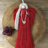 Macramé andělka v boho stylu v dárkovém setu - srdíčko KRÁSNÉ VÁNOCE.
