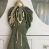Macramé andělka v boho stylu - zelená ( sage ).