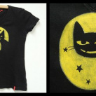 originální ručně malované tričko - moon cat