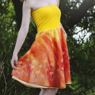 Šaty s malovanou hedvábnou sukní