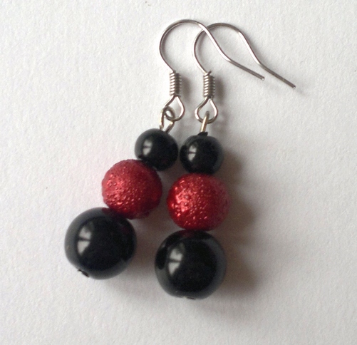 Černo-červené luxusní perly