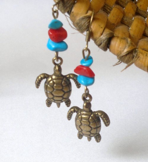 Želvičky s korálem a tyrkenitem