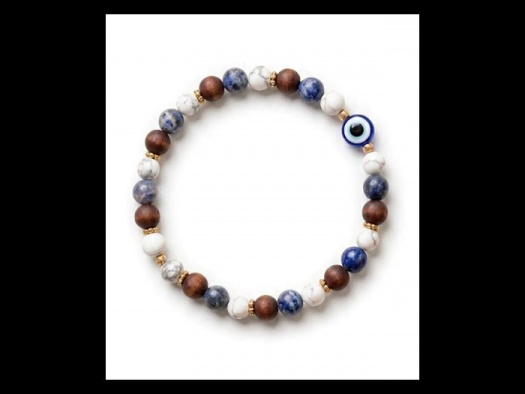 Náramek býčí oko, howlit, lapis, sodalit ŠEHEREZÁDA  - OCHRANNÝ NARAMEK hand made