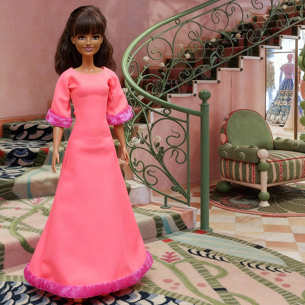 Neonové šaty pro Barbie