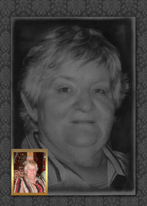 portrét z fotky:  maminka, obraz A3, kreslený uměleckou tužkou na profesionálním papíře-vložen zdarma pod skleněný rám