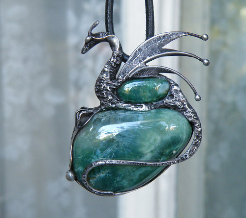 Derran...lesní drak...(Jaspis oceán,Mechový Achát)