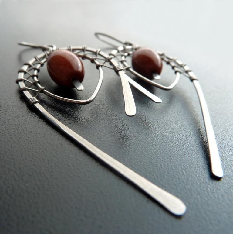 Hypoalergenní náušnice se zlatým avanturínem