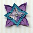 Borůvková nálada - origami brož