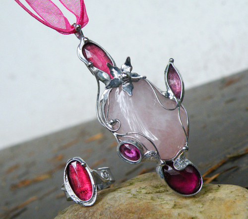 Romantická duše...(Růženín, sklo) souprava