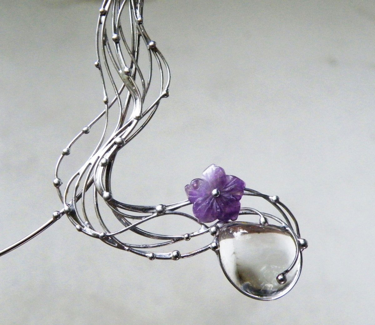 Vivien...(Křišťál, Ametyst) + náušnice