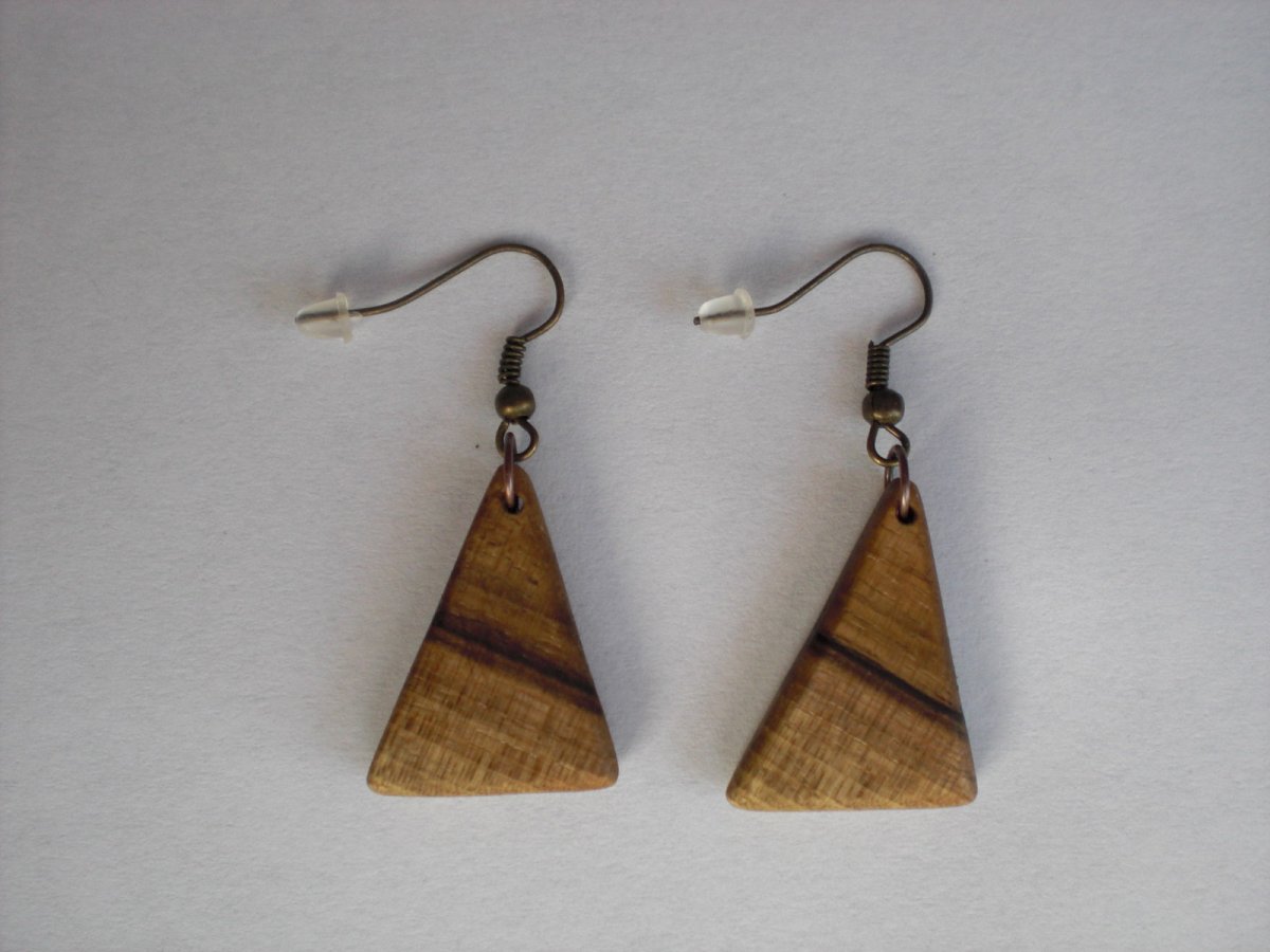 náušnice z ořechového dřeva 3