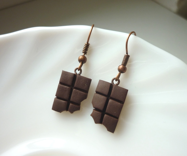 Fimo náušnice - čokolády