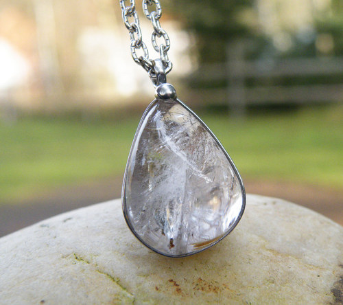 Amulet Křišťál s Rutilem - Sagenit...