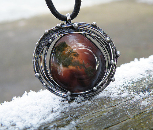 Amulet druidů...(Mechový Botswana Achát)