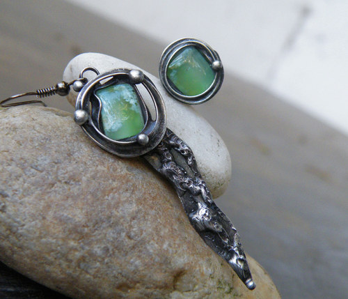 Arilla...(Chryzopras) náušnice