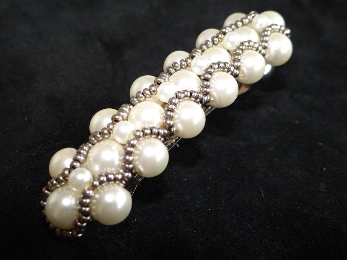 Spona (francouzké zapínání, 6x8cm) - Perlová