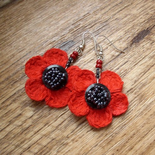 Náušnice... Vlčí máky