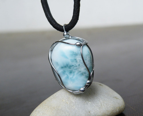 Amulet larimar - v nerezi