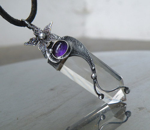 Elfský amulet 2...(Citrín, Ametyst)