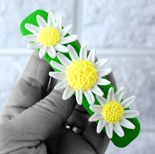 kopretinová francouzská spona do vlasů