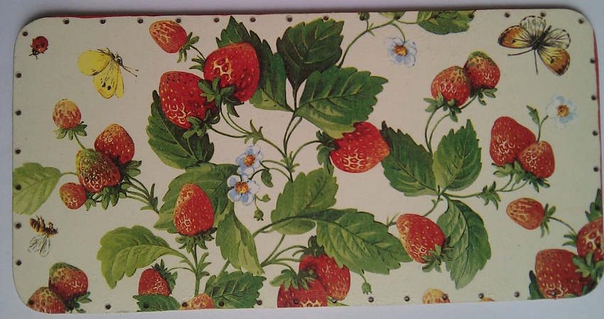 Dno pro pedig č.1 - obdélník  16 x 32 cm - jahody