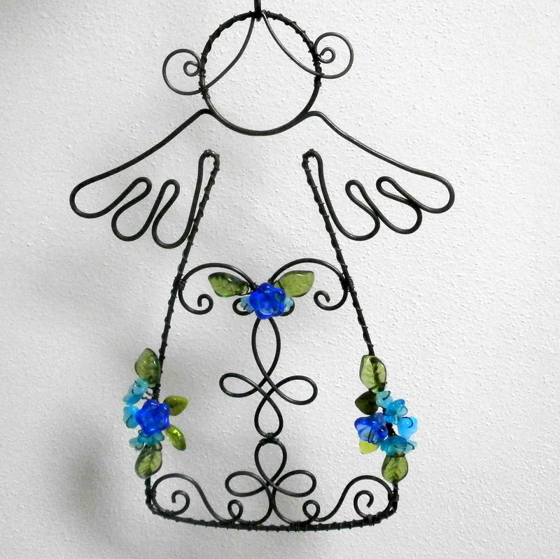 Drátovaná andělka-závěs