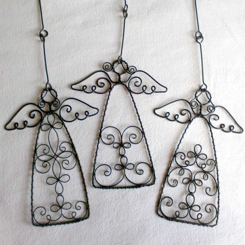 Drátované andělky-závěs