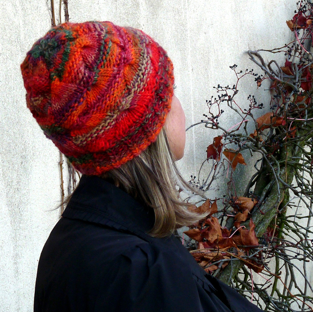 Pletená čepice - poloviční copánky