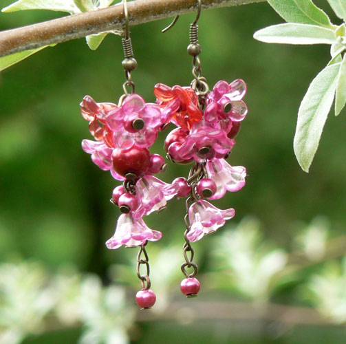 Květinová romance - růžové s kapkou červené