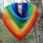 háčkovaný šátek - v barvách duhy