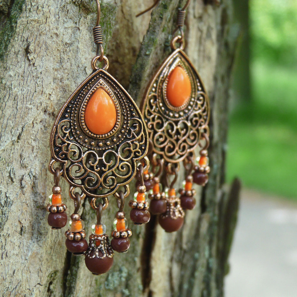 Náušnice - s kapkou oranžády