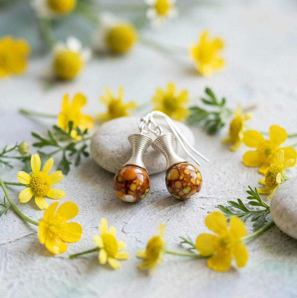 Náušnice - barevné léto (hnědé)