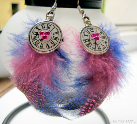 Pinky blue dangle earrings