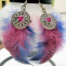 Pinky blue dangle earrings