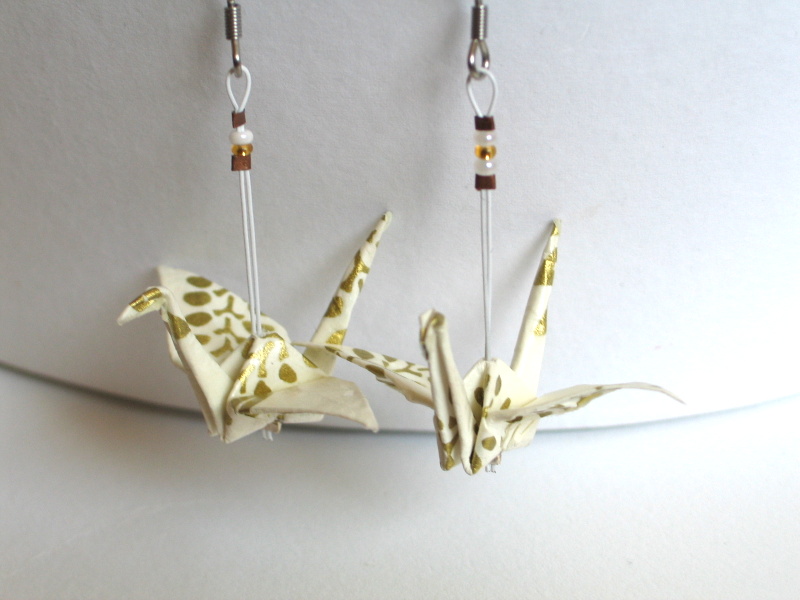  	 Svatební a nejen to - origami náušnice    