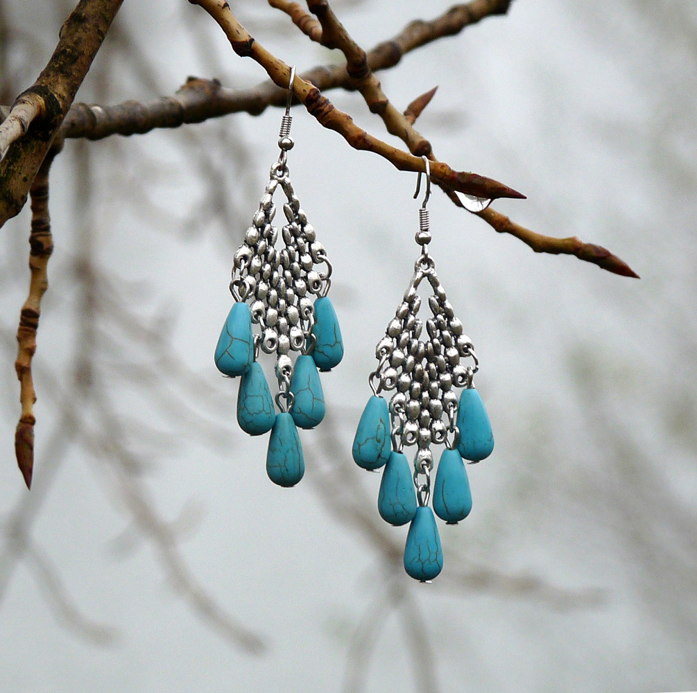 Náušnice - pramínky vody