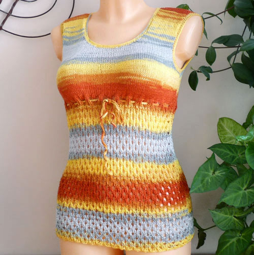 Letní top se šňůrkami, vel.S-M