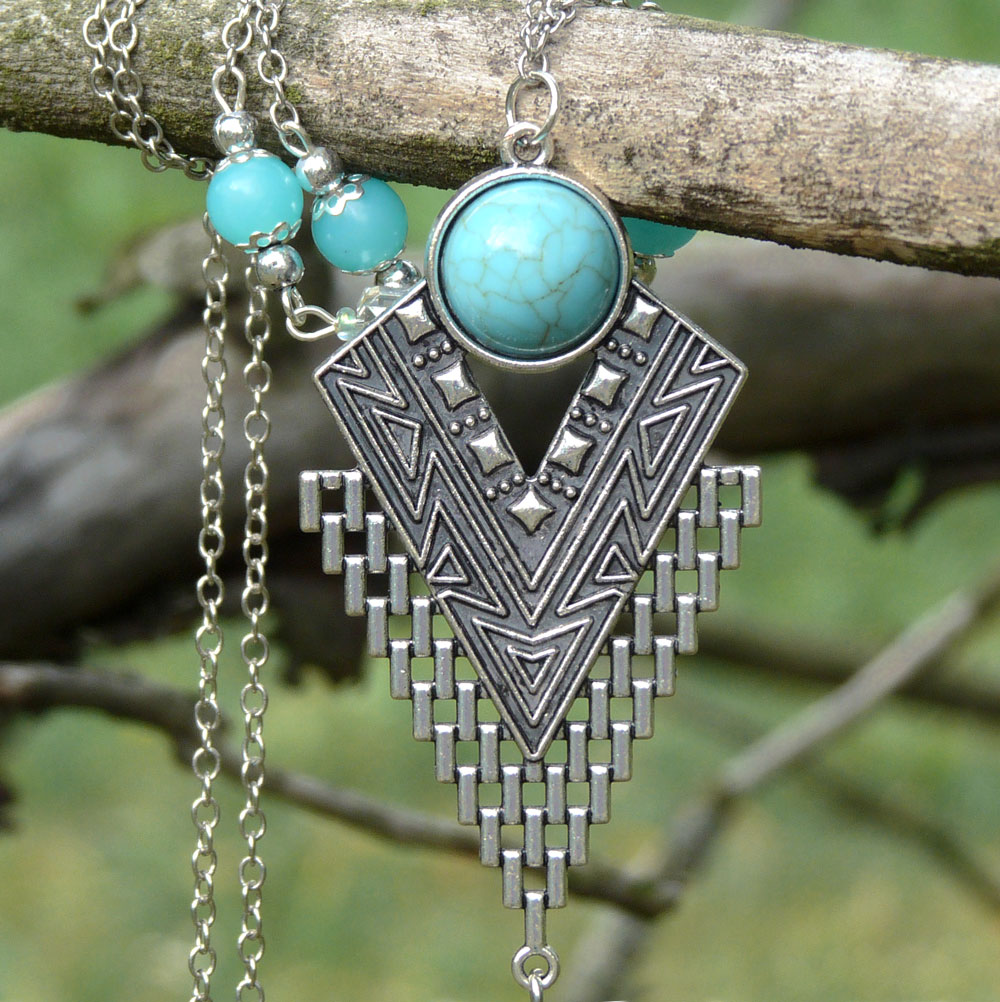 Dlouhý náhrdelník - mentolový